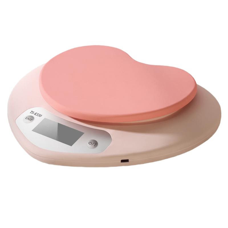 Digital Kitchen Scale - ABBZ-Portable Pink Heart-Shaped Digital Kitchen Baking