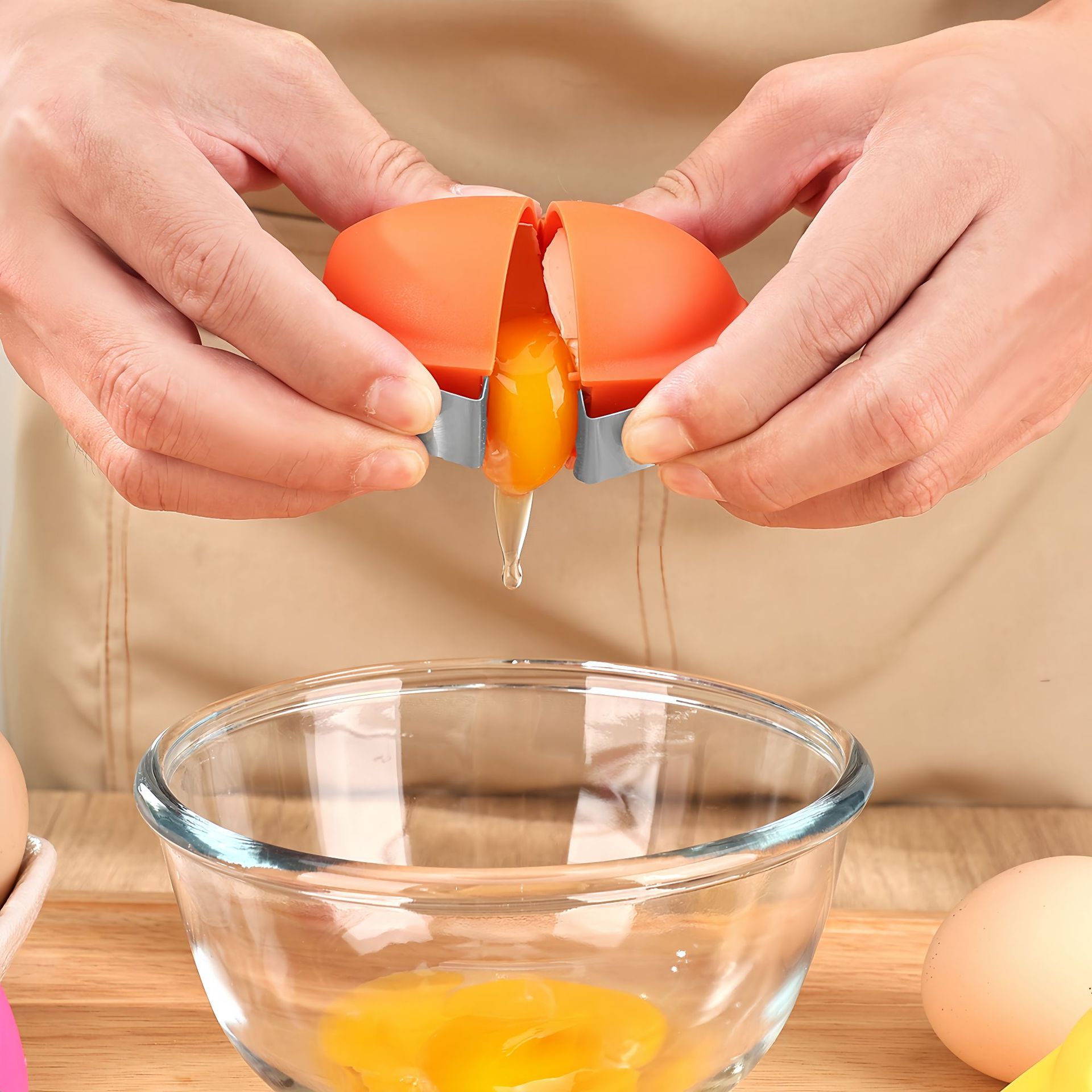 Egg Separator Tool - 1/3PCS Easy Egg Shell Opener,Press Egg