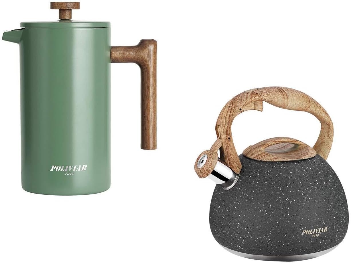French Press Coffee Maker - POLIVIAR 34 oz French Press Coffee