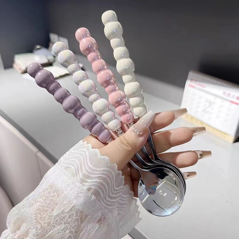 Kitchen Gadgets Everyone Needs - Pearl Handle Spoon Stainless Steel Stirring