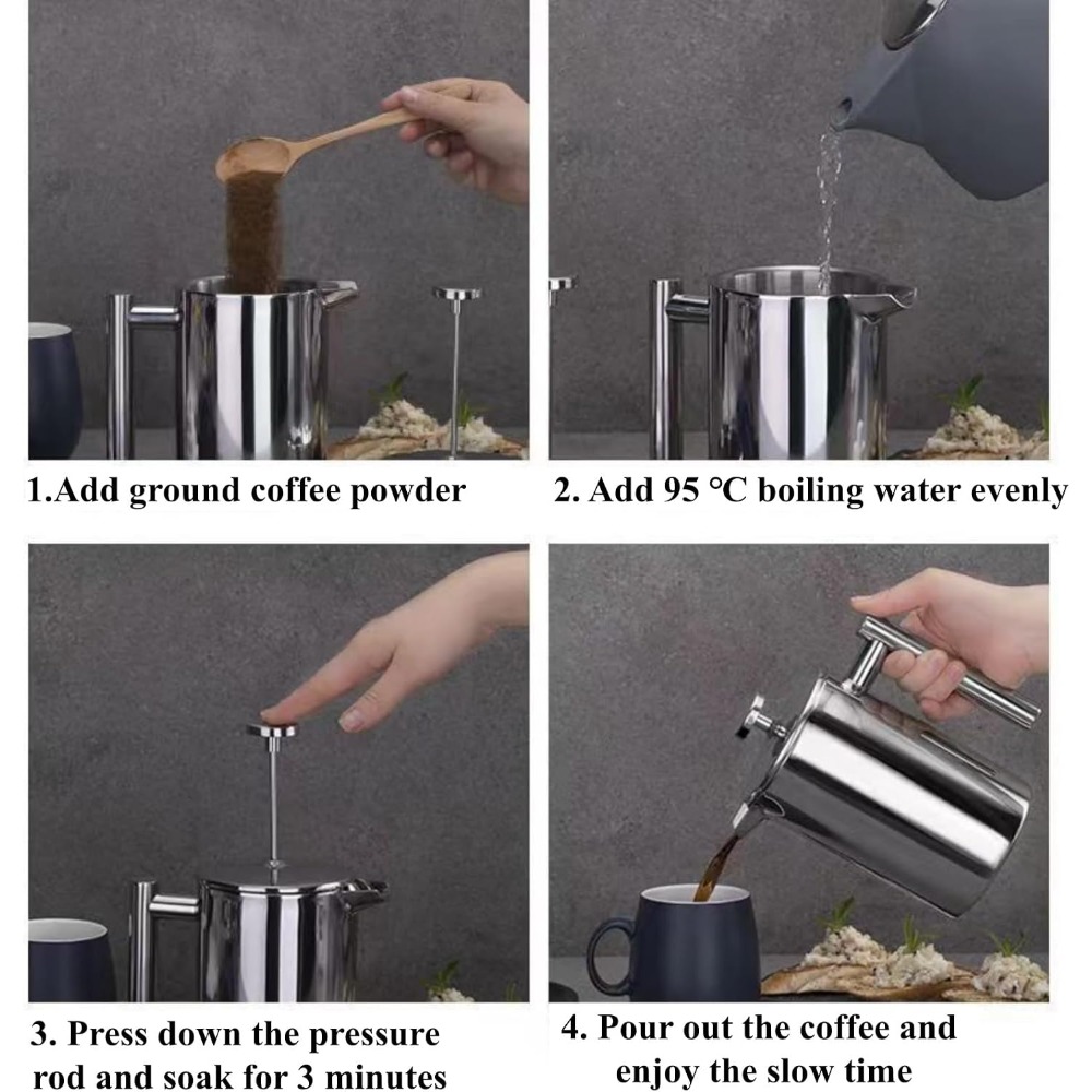 French Press Coffee Maker, 304 - French Press Coffee Maker ulasan dan harga