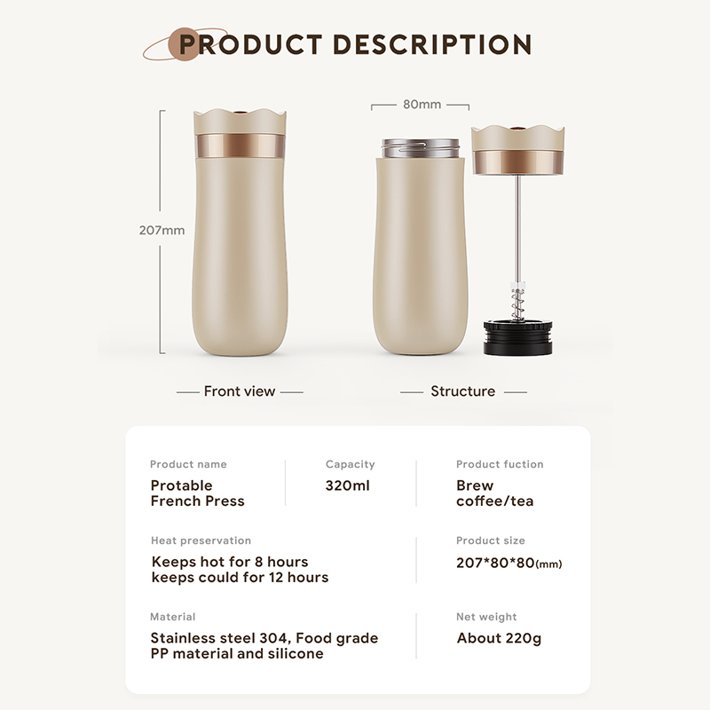 320ML French Press Coffee Tea  - French Press Coffee Maker ulasan dan harga
