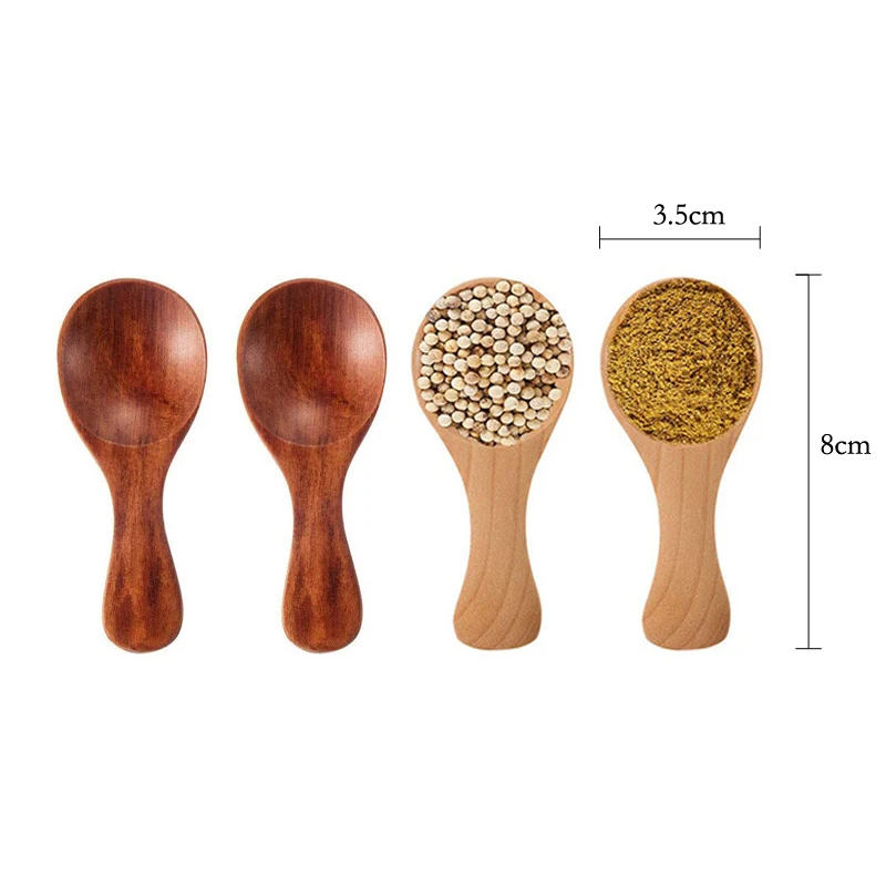 4Pcs Mini Wooden Spoons Small  - Kitchen Gadgets For Small Kitchens ulasan dan harga