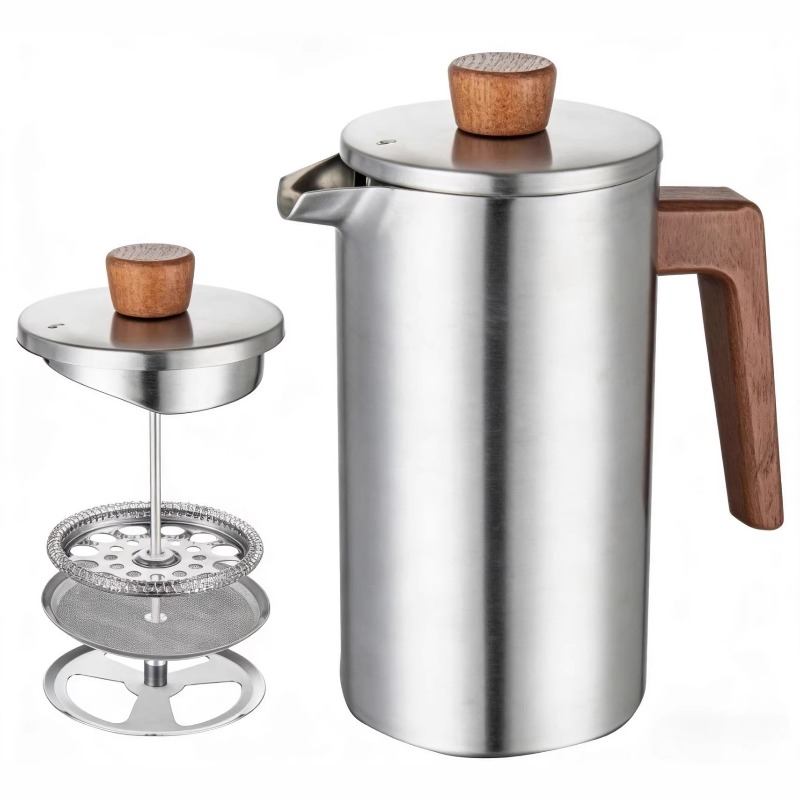 JUSTINLAU 1000ml Stainless Ste - French Press Coffee Maker ulasan dan harga