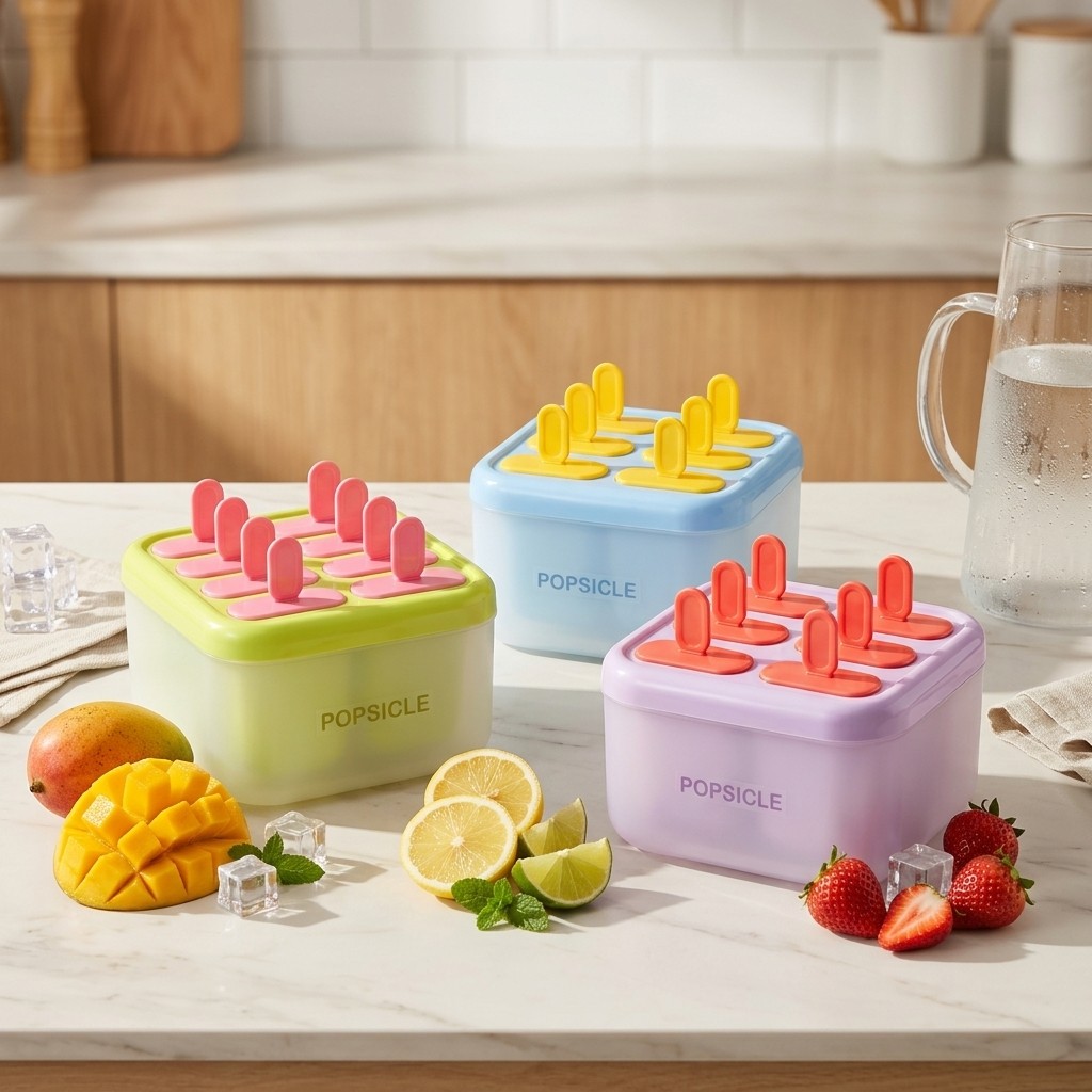 8 Grids Plastic Popsicle Molds - Kitchen Gadgets Kids ulasan dan harga