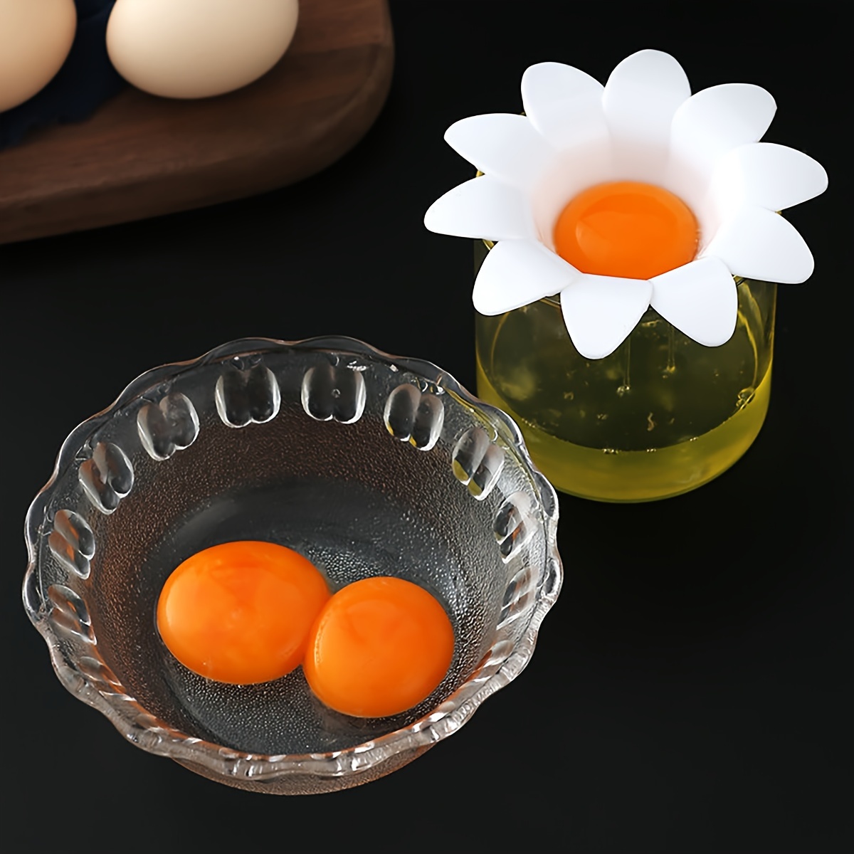 1pc/ Cute Flower Design Egg Wh - Egg Separator Tool ulasan dan harga